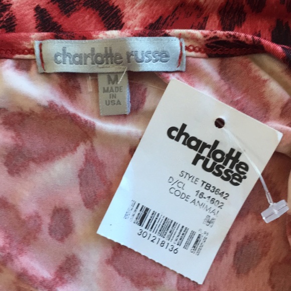 SOLD on eBay!  Charlotte Russe red cheeta print one shoulder top - Picture 8 of 8